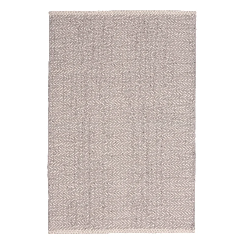 Herringbone Dove Grey Handwoven Cotton Rug