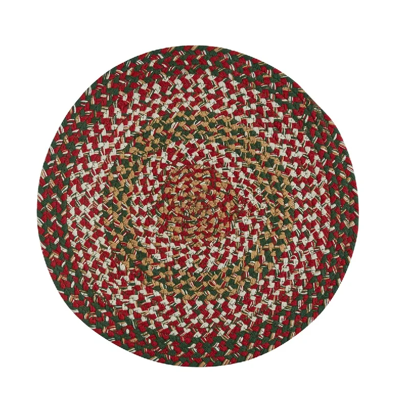 Holly Berry Braided Round Placemat Set