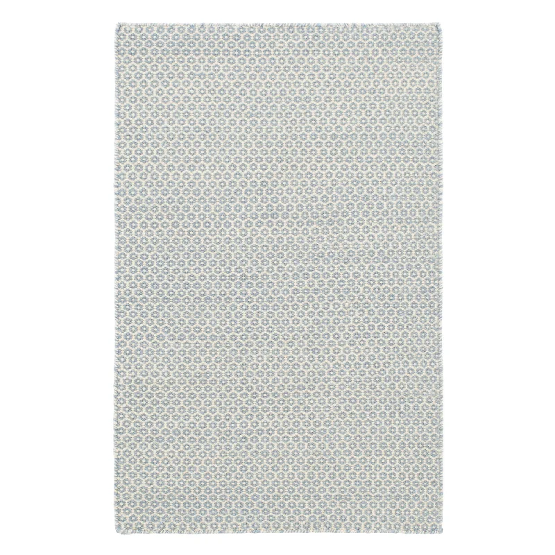 Honeycomb French Blue/Ivory Handwoven Wool Rug