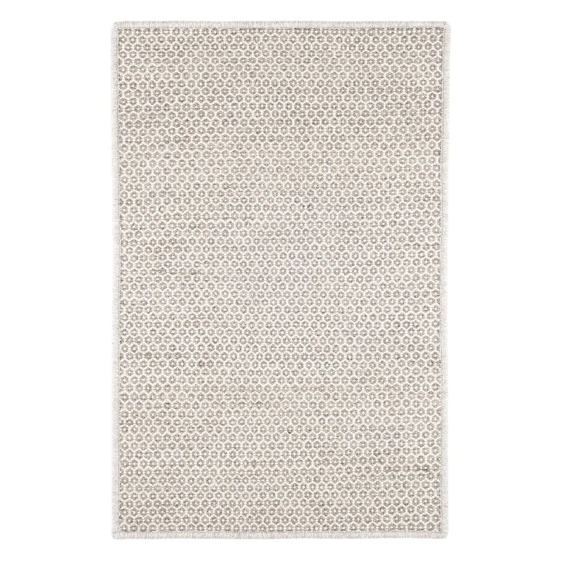 Honeycomb Ivory/Grey Handwoven Wool Custom Rug