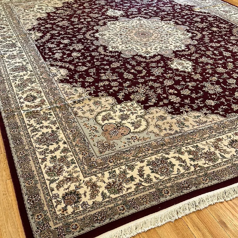 Kaoud Rugs 12X15 Rectangle BURGUNDY TABRIZ Area Rug