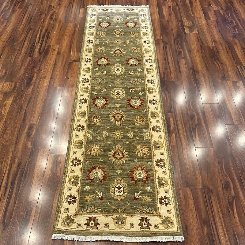 Kaoud Rugs 2.6X10.1 Runner LIGHT GREEN ANT. MAHAL Area Rug