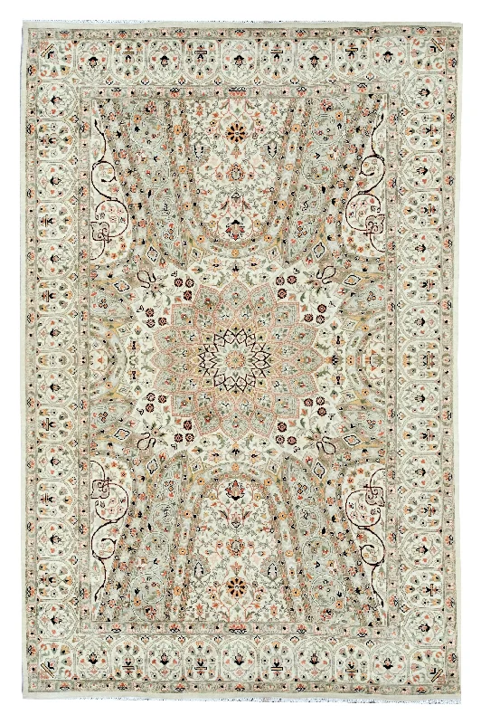 Kaoud Rugs 6.1X9.3 Rectangle Beige Tabriz Area Rug