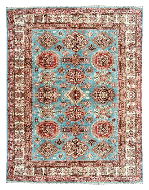 Kaoud Rugs 8.1X10.1 Rectangle Light Blue Kazak Area Rug