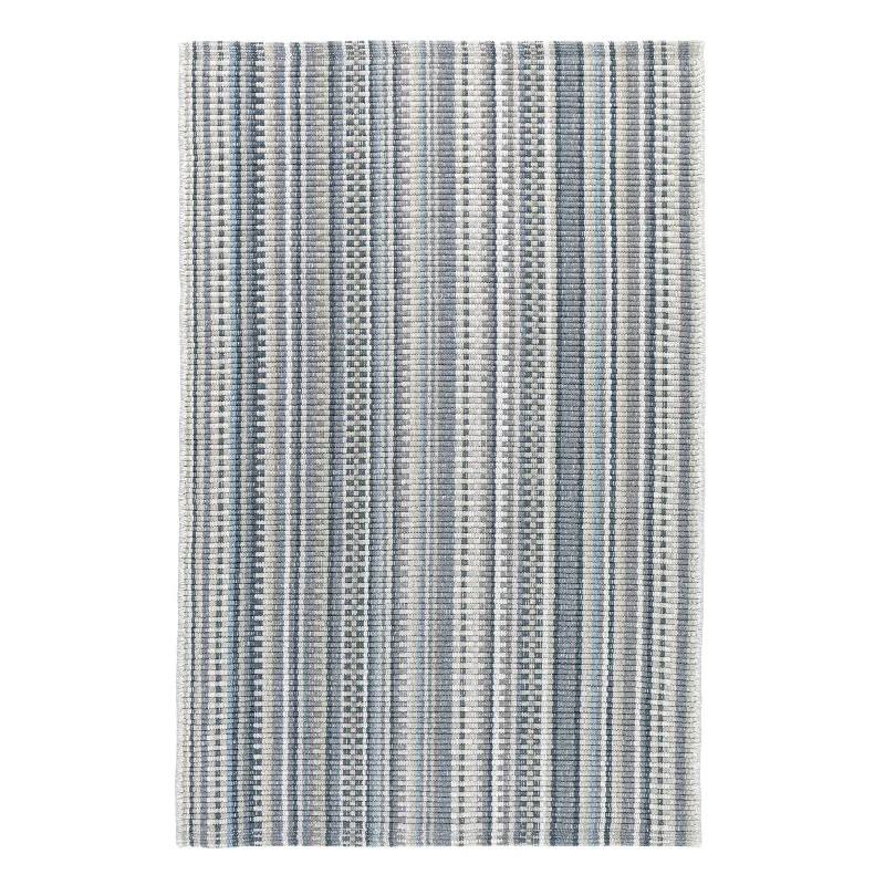 Lucky Stripe Grey Handwoven Cotton Rug