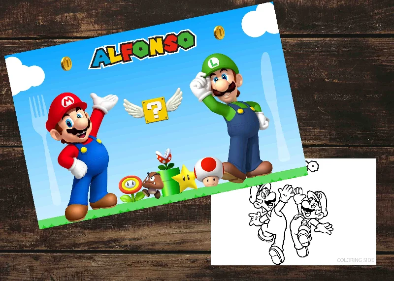 MARIO BROSS Personalized Placemat for Kids