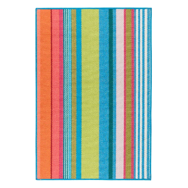 Mellie Stripe Multi Machine Washable Rug