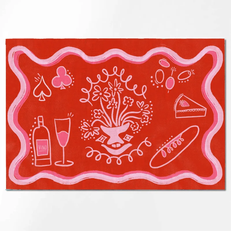 Mercato Rosso - Placemat S/4 (PRE ORDER)