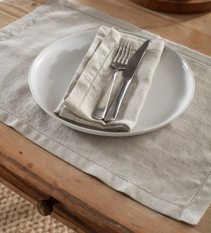 Natural Twill Cotton Linen Placemats - Set of 2