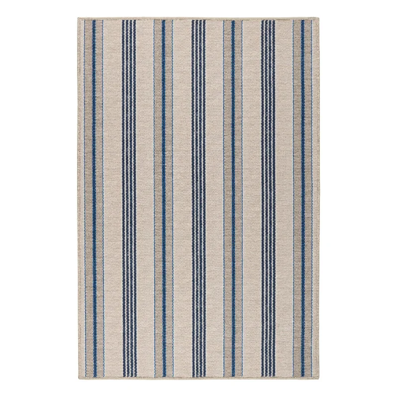 Nimes Ticking Neutral Machine Washable Rug