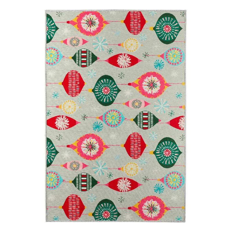 Ornaments Multi Machine Washable Rug