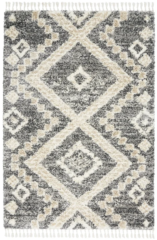 Oslo Shag OSL02 Grey/Ivory Rug