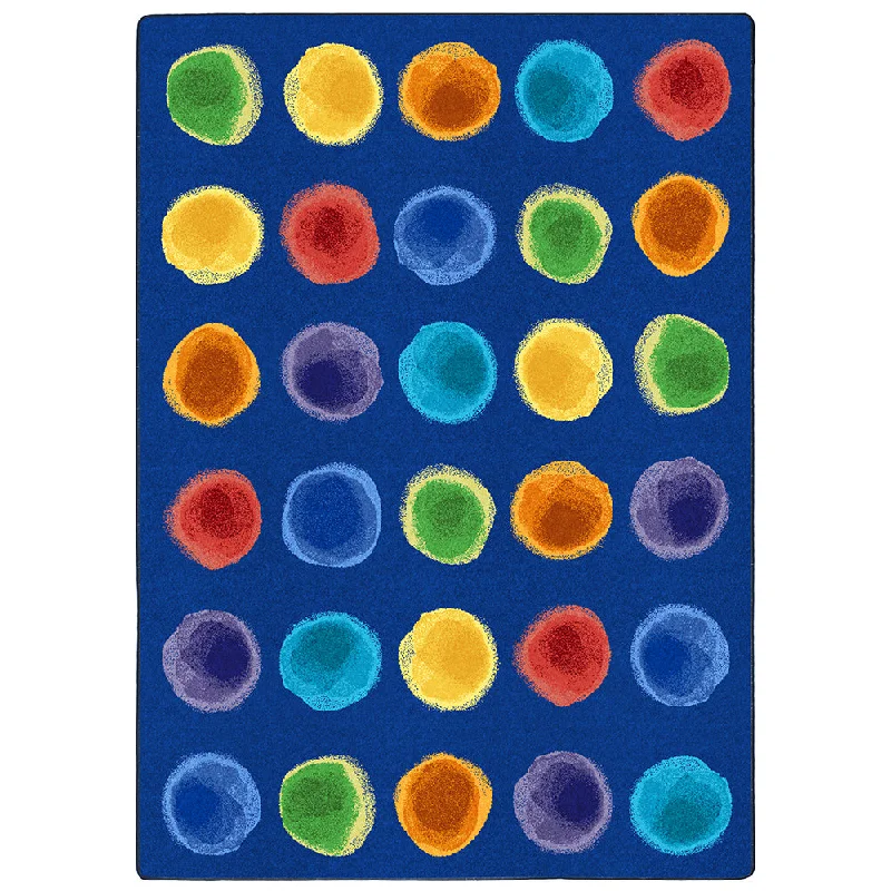 Rainbow Watercolor Spots Classroom Seating Rug