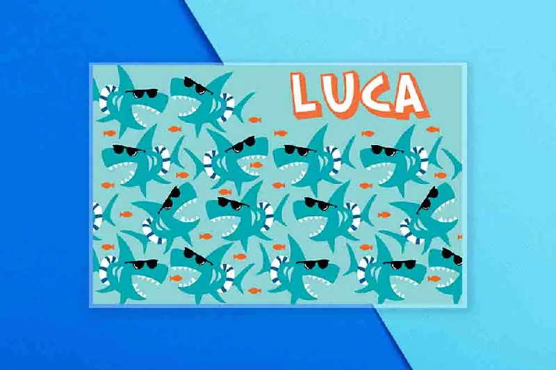 SHARKS Personalized Placemat for Kids