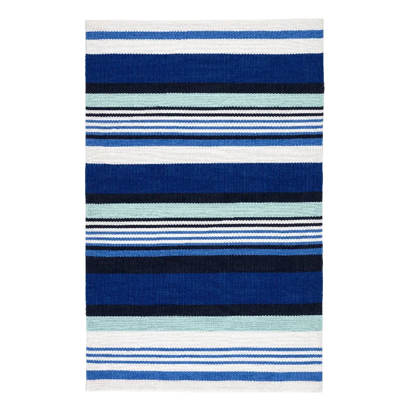 Sunny Stripe Blue Handwoven Indoor/Outdoor Rug