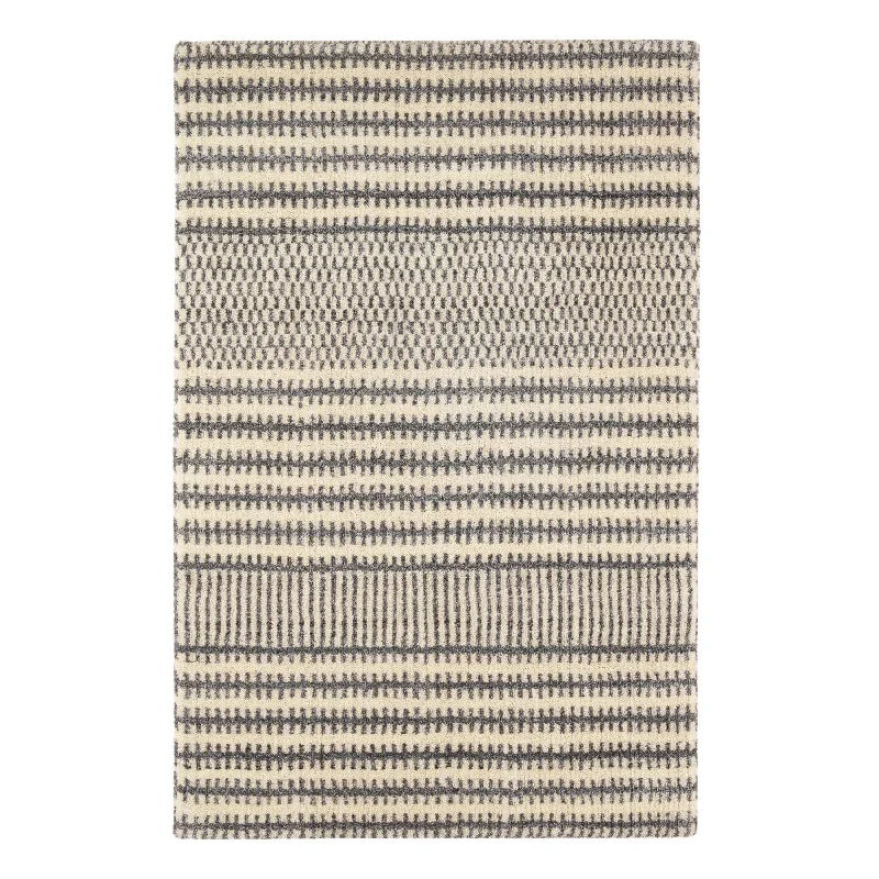 Tracks Grey Hand Loom Knotted Wool Rug