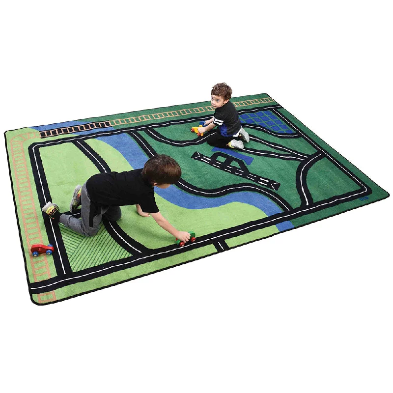 Carpet for Kids® Transportation Rug, 6' x 9' Size - Rectangle