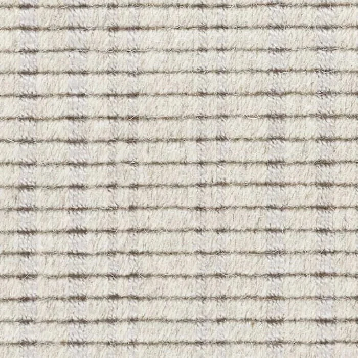 Warren Ticking Silver Woven Wool Custom Rug Swatch With Attached Rug Pad