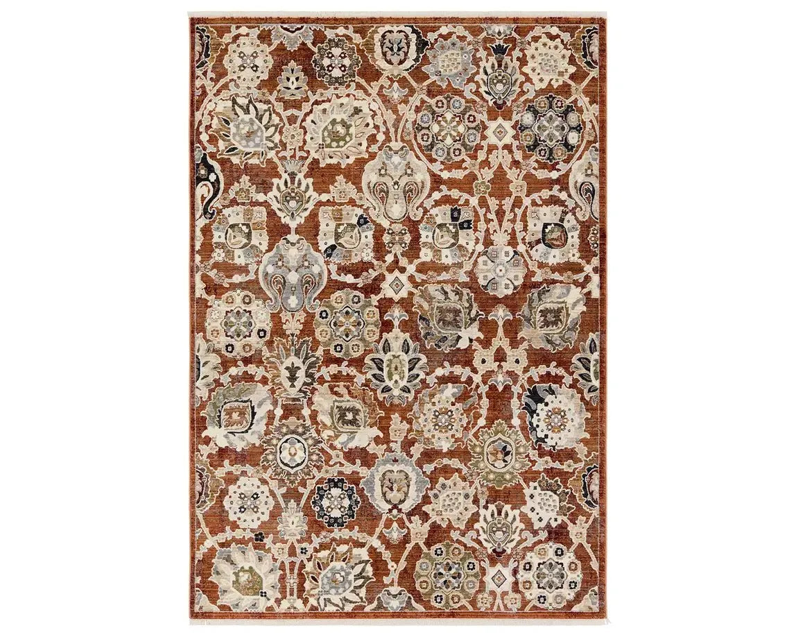 Zefira ZFA22 Orange/Cream Rug