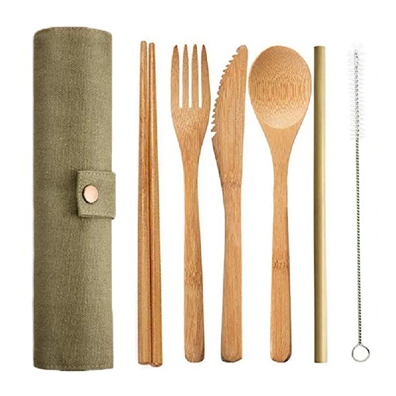 6pcs Bamboo Cutlery Set