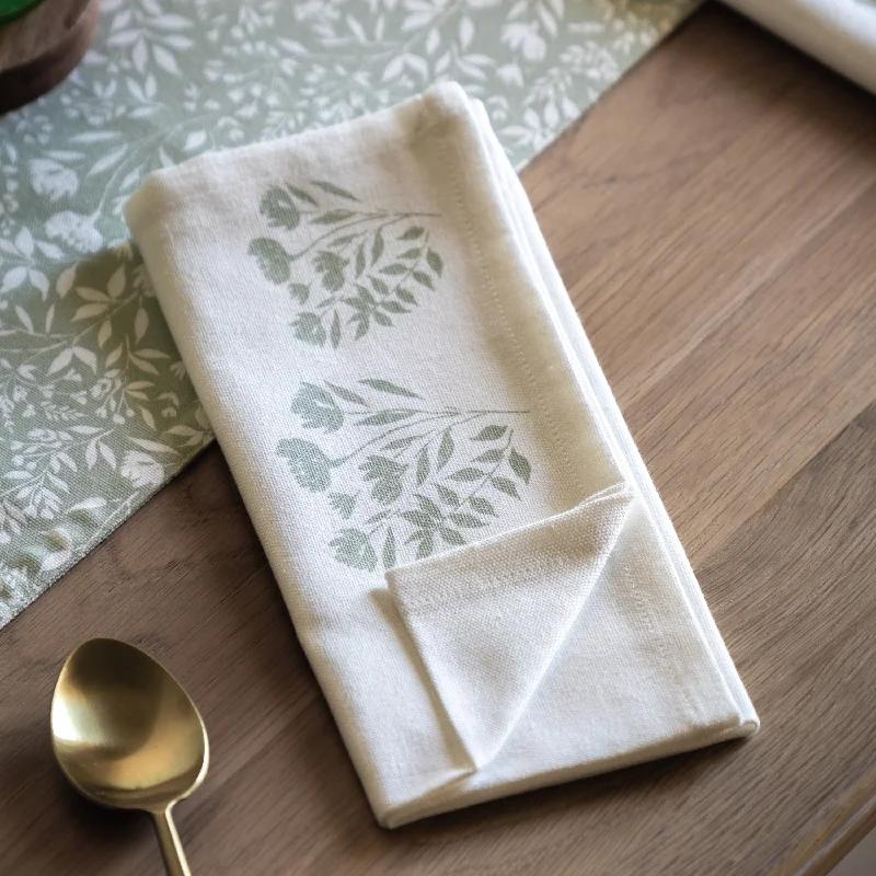 Sage Floral Napkins 4 Pack