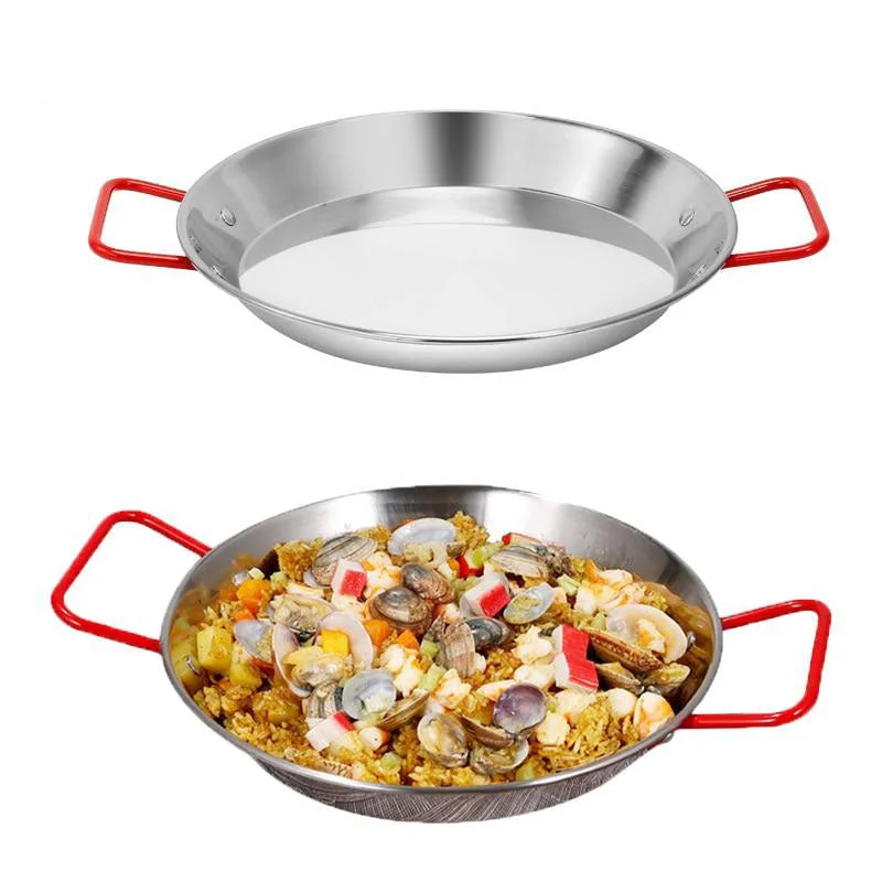 Frying Pot Stainless Steel Spanish Double Ear Non-Stick Frying Pan