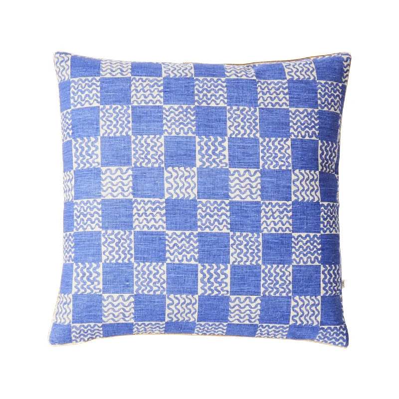 Life X Bonnie & Neil Drift Cushion (50cm, Yves Klein Blue, Bone)