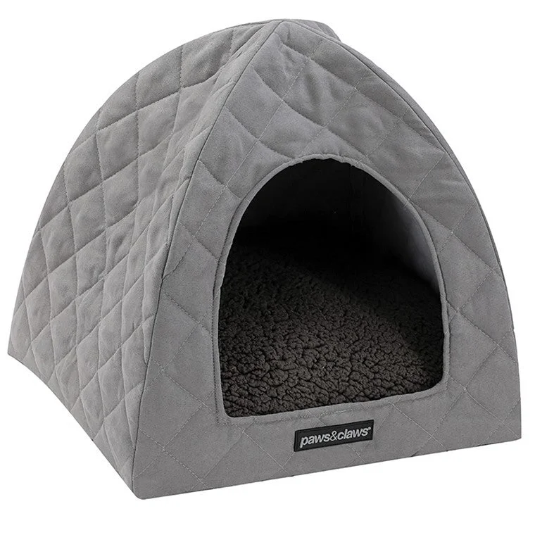 Self Warming Cat Cave w/ Sherpa Cushion, Charcoal