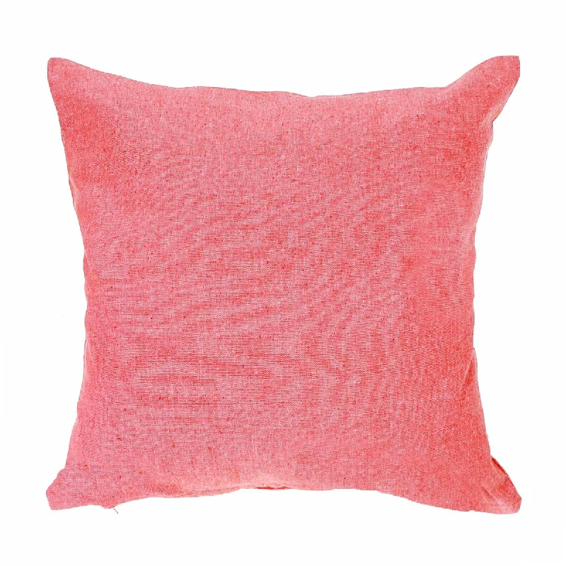 Chambray Cushion With Zipper Coral 18 X 18 - Set of 2