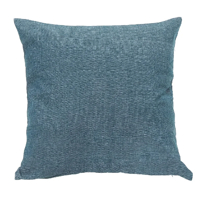 Chambray Cushion With Zipper Denim Blue 18 X 18 - Set of 2