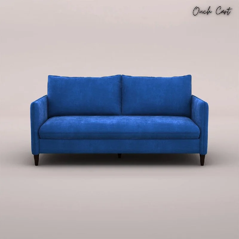 CITRON 3 SEATER FABRIC SOFA (VELVET, ROYAL BLUE)