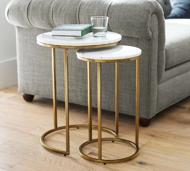 Adroit Elegant Sofa Side Nesting Tables