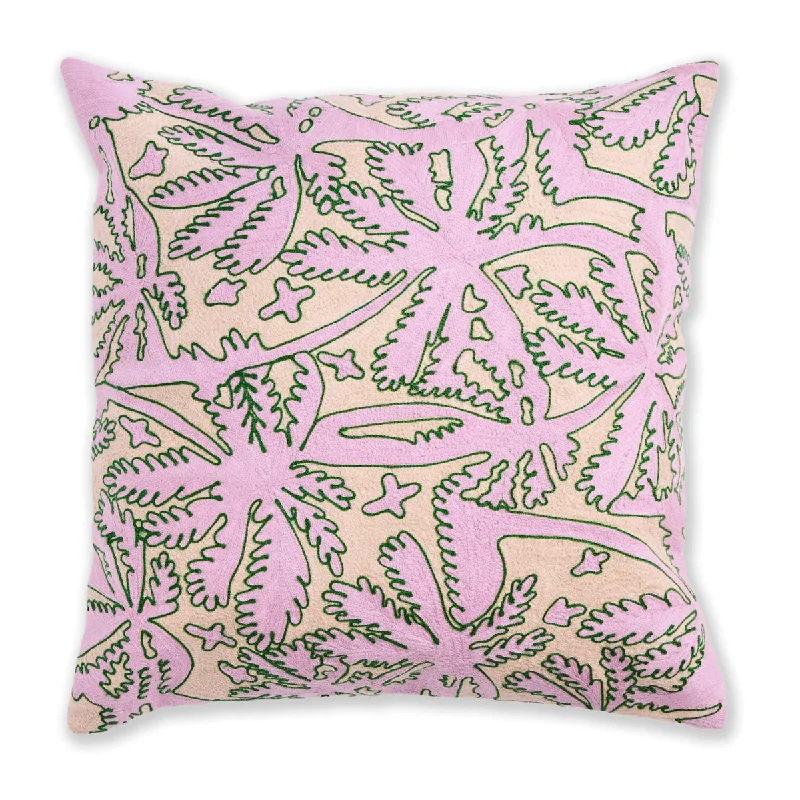 Balmy Palmy Embroidered Cushion One Size