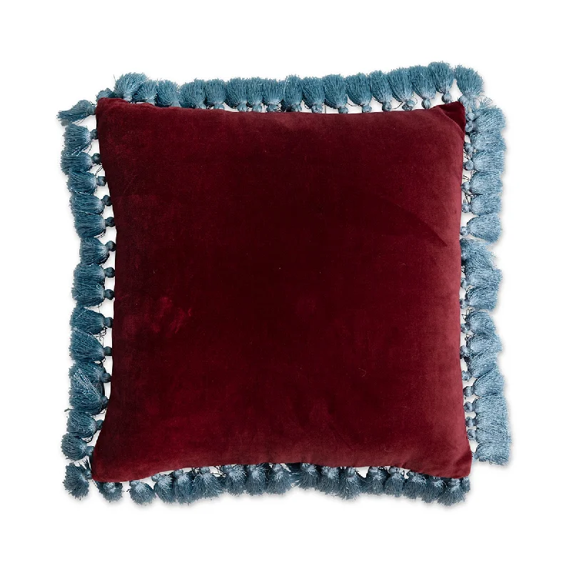 Pomegranate Velvet Tassel Cushion