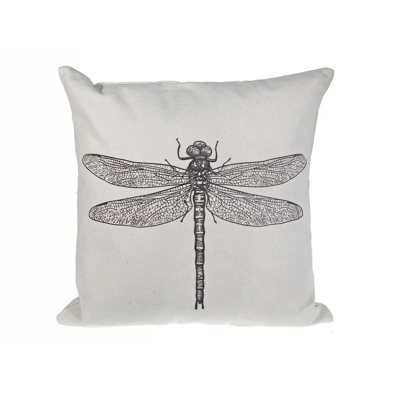 Polycotton Cushion With Side Zipper (dragon Fly) - Set Of 2