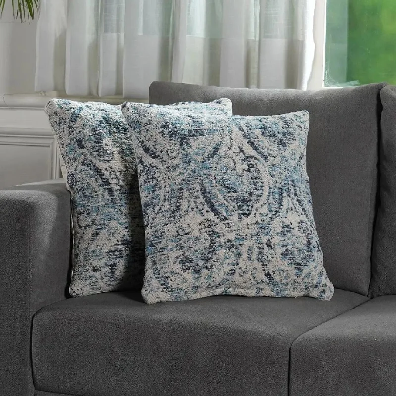 Set of 2 Jacquard Woven Cushion Cover Wrinkle Resistant Ultra Soft