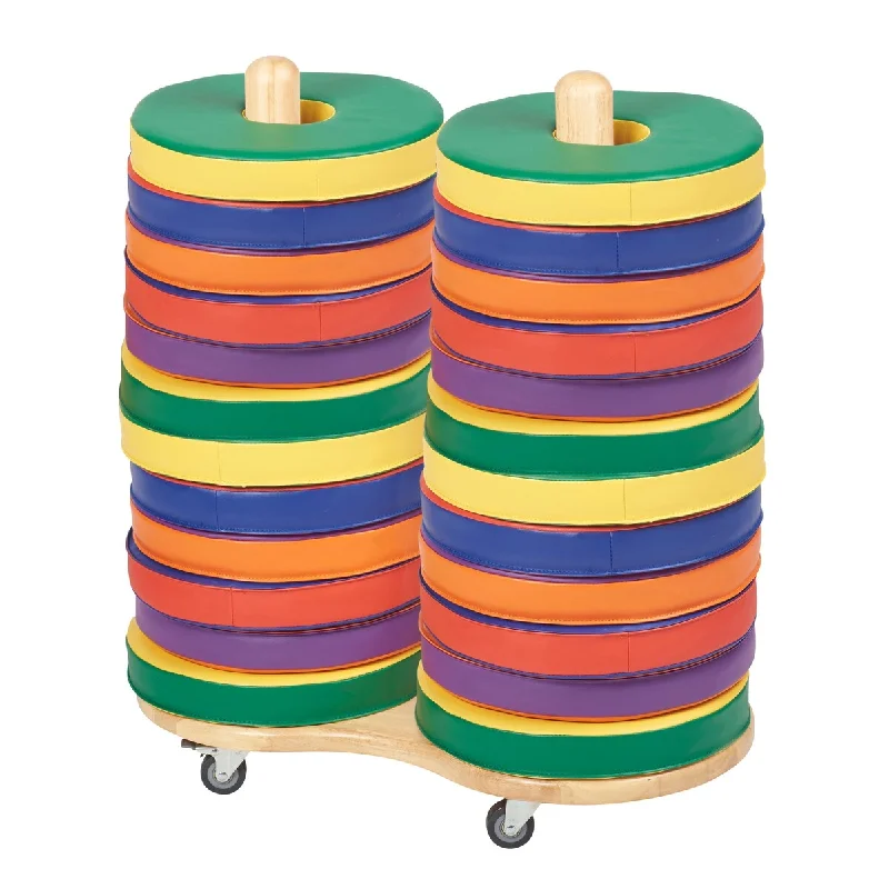 SoftScape Kids' Donut Cushions with Mobile Storage Rack, 25-Piece Set