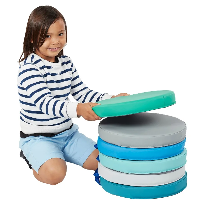 SoftScape Kids' Round Floor Cushions, 6-Piece