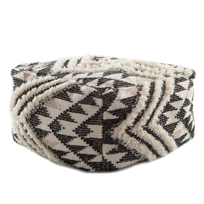 Nomadic Chevron Cream & Black Pouf