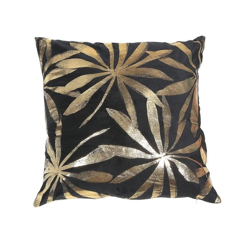 Gold Leaf Cushion With Side Zipper - Set Of 2