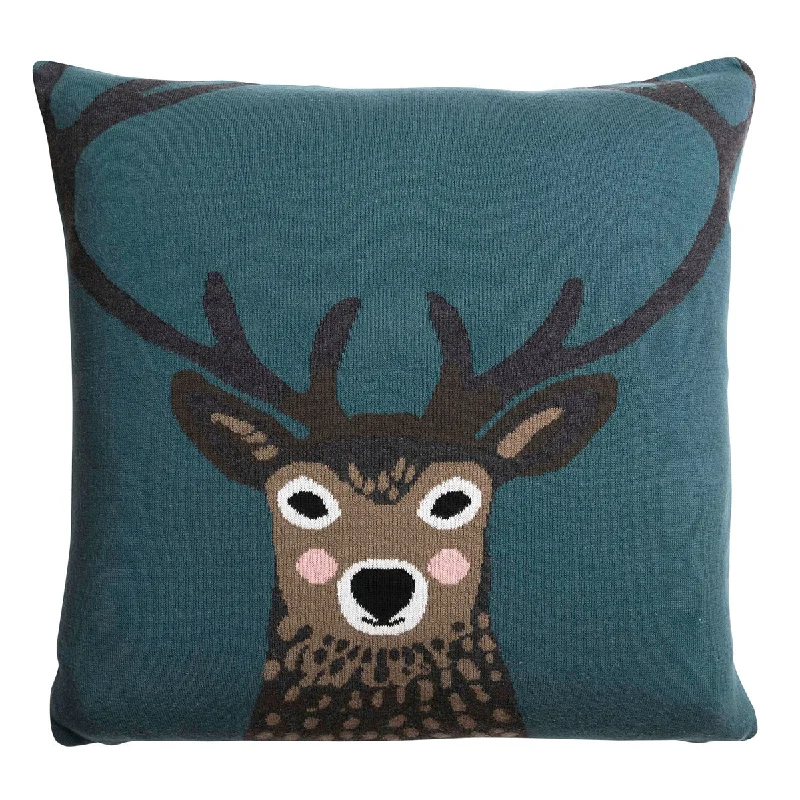 Highland Stag Knitted Cushion