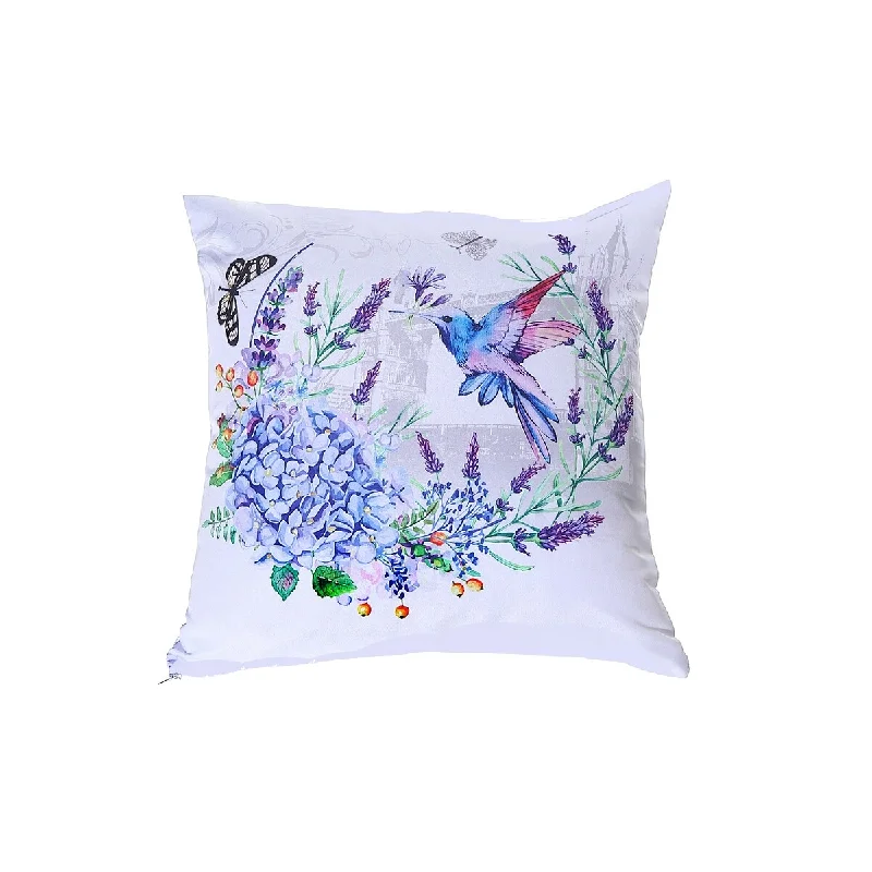 IH Casa Decor Polyester Digital Print Cushion Hummingbird 18 X 18 - Set of 2