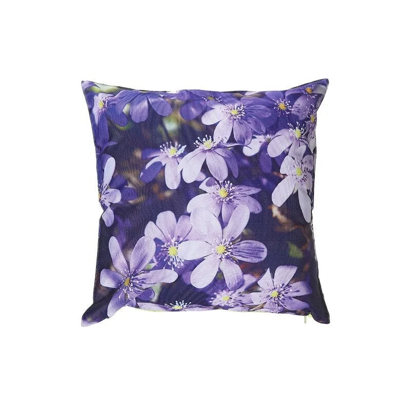 Outdoor Waterproof Cushion (Purple Hepatica) - Set of 2