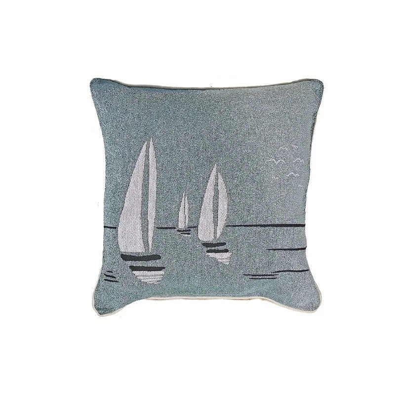 Tapestry Cushion (Sailboat) (18 X 18) - Set of 2