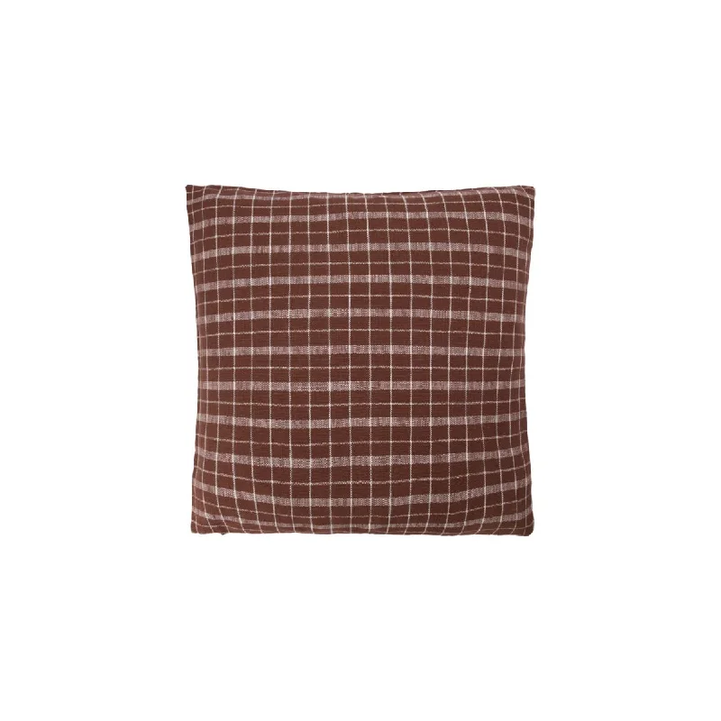 Thame Brown Check Cushion Cover