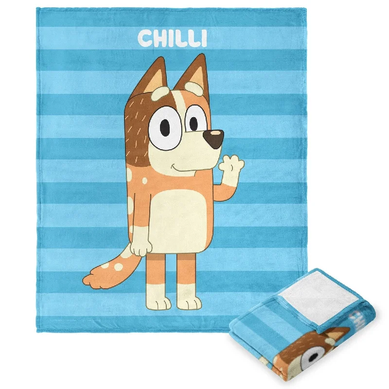 Bluey Roll Call Chilli Silk Touch Throw