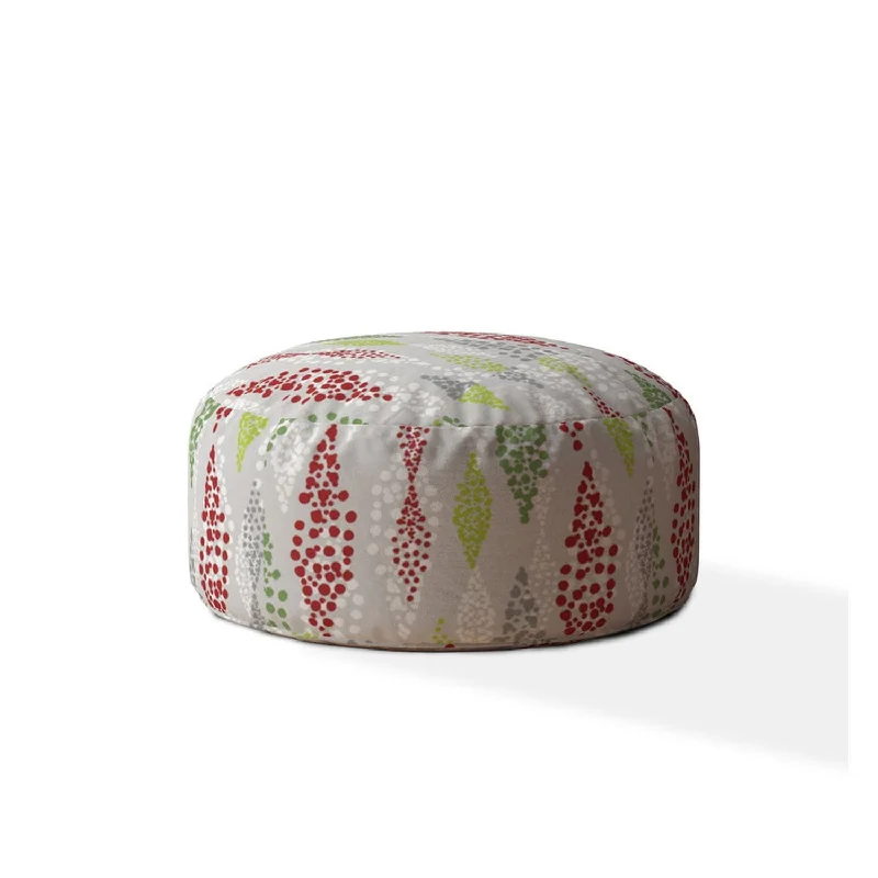 Cotton Round, Polka Dots Pouf Cover - Green