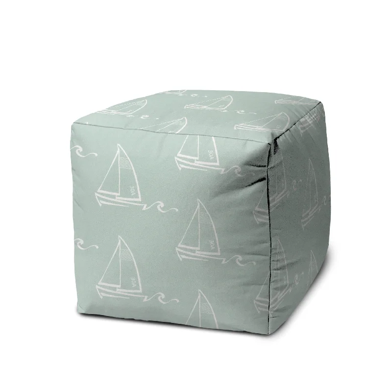 Cube, Indoor Outdoor Pouf Cover - Green