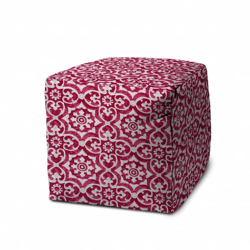 Cube Indoor Outdoor Pouf Cover - Pink