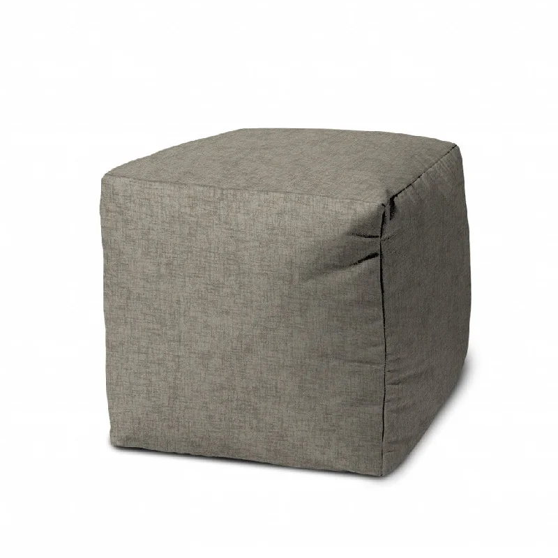 Cube Indoor Outdoor Pouf Cover - Taupe